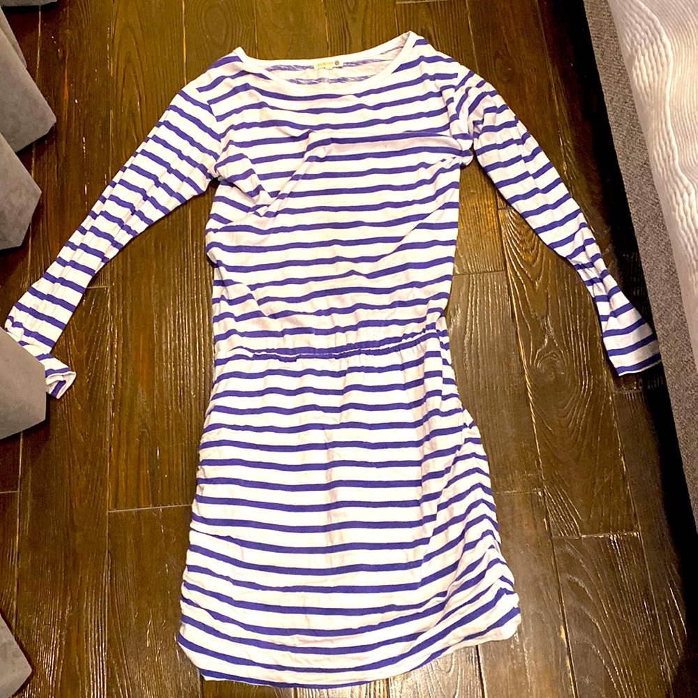 Sundry size 1 ruched striped long sleeve dress